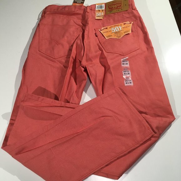 LEVI’S 501 Original Raw Unwashed Denim Jeans Men's Size 32 x 32 Salmon NEW NWT - Picture 7 of 9